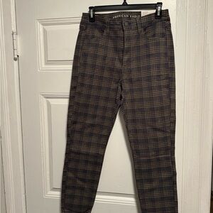 American Eagle Outfitters Plaid Skinny Pants - Black and Brown